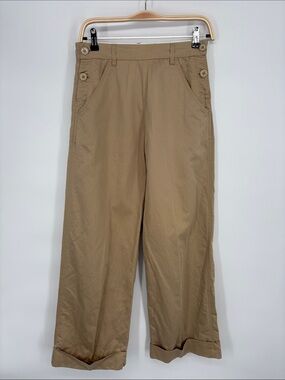 🦭 Italian Relaxed Fit Khaki Pants - cotton linen. Wide leg extra deep cuff.